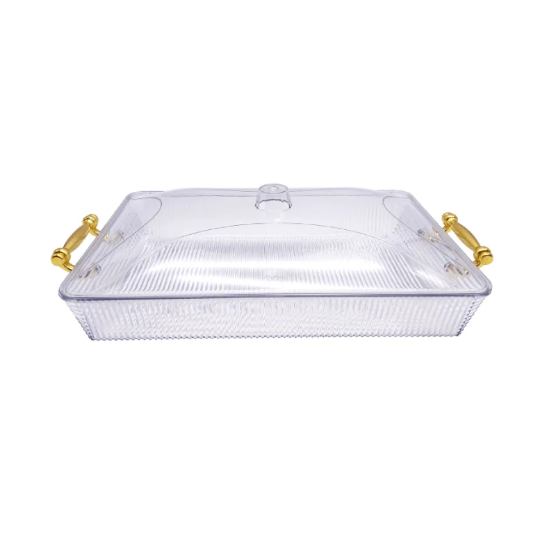 Classically Designed 3-Piece PET Dry Fruit Tray Set Transparent Plastic Coffee Table Snack Plate Gold Silver Edges Home Wedding