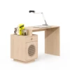 Bureau en rotin d'orme avec armoire latérale