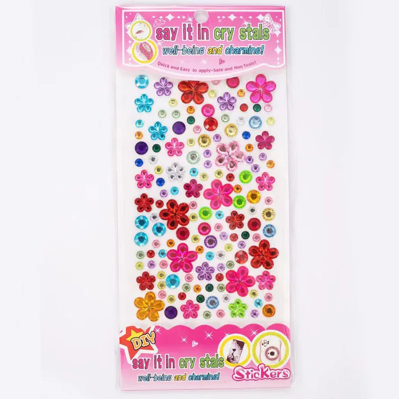 Shining Crystal Children Creative Diy Album Diamond Stickers Love Crystal Gems Stickers Kindergarten Reward Stickers
