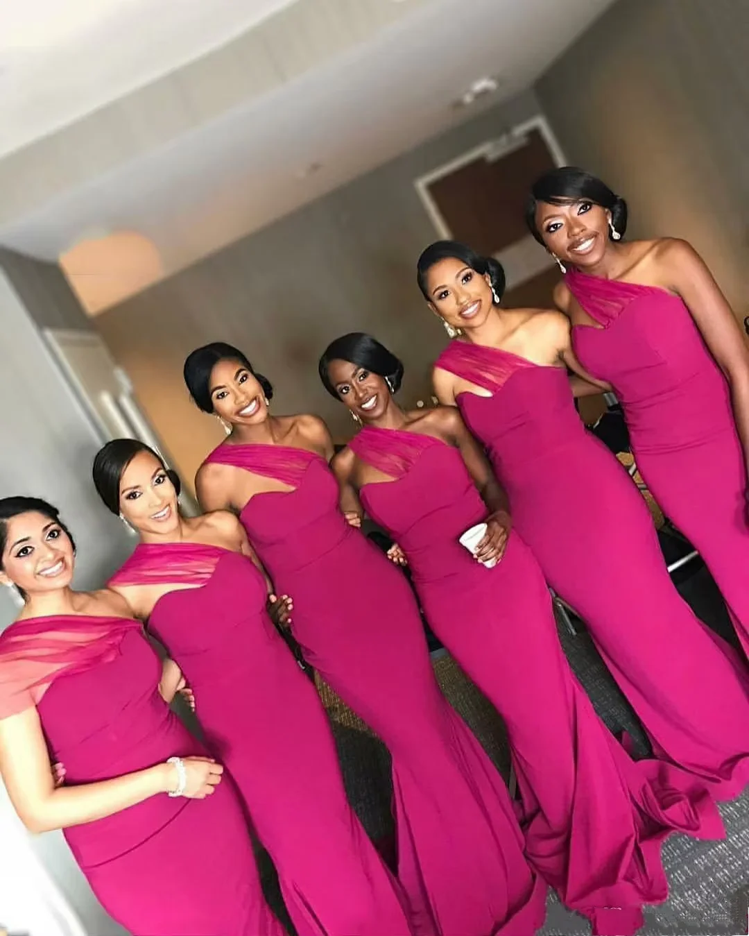 black hot pink bridesmaid dresses hot pink bridesmaid dresses HOT PINK Bridesmaid Dresses-Inexpensive Poly USA 9256 Cut Out Back Satin HOT PINK / M