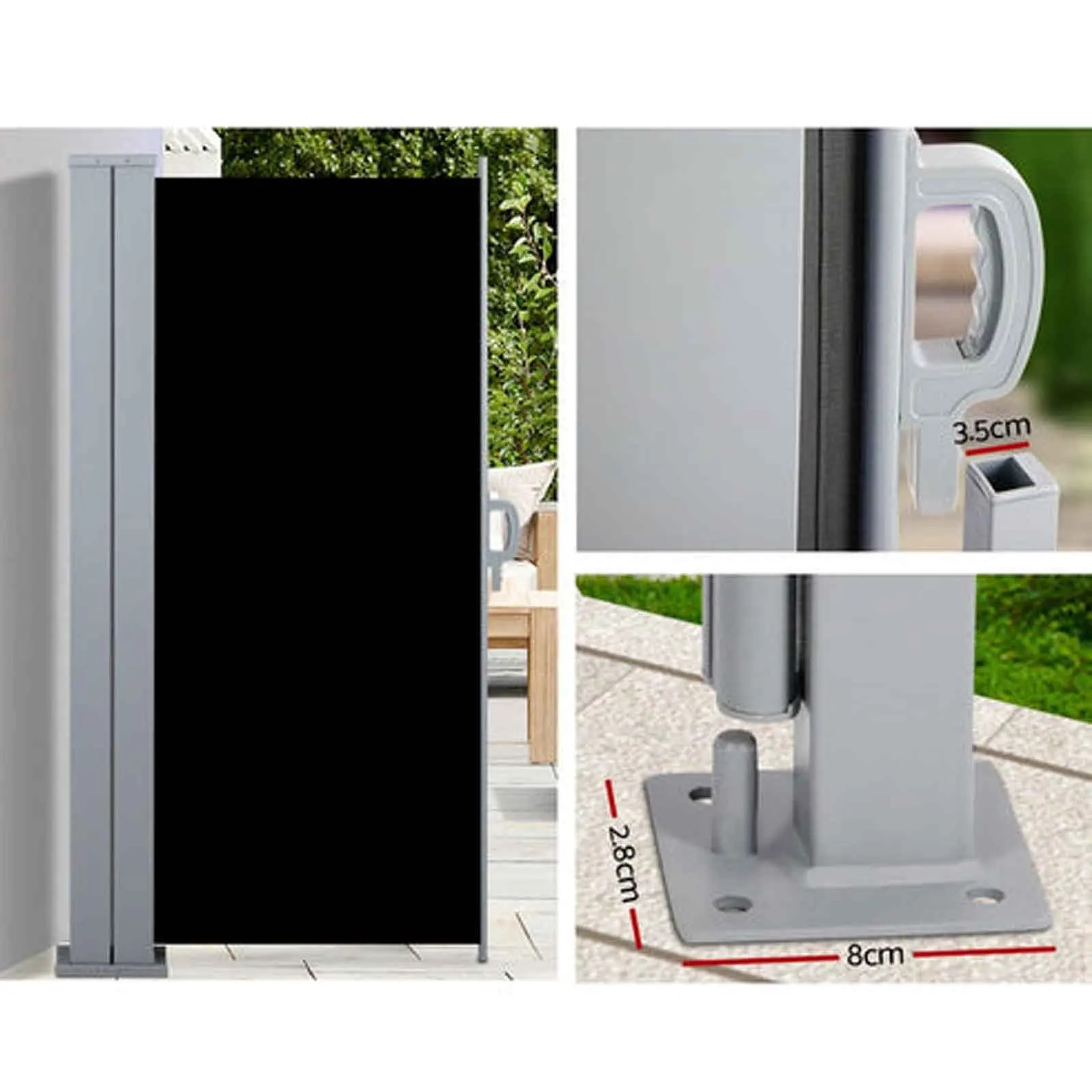 Retractable Side Awning Aluminum Patio Outdoor Folding Privacy Divider