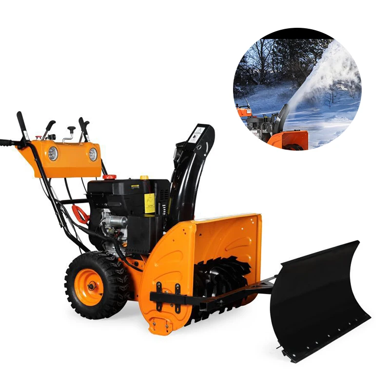 Push Full Gear Gasoline Snowplow 6.5 Hp Snow Throwing Machine Snow Road