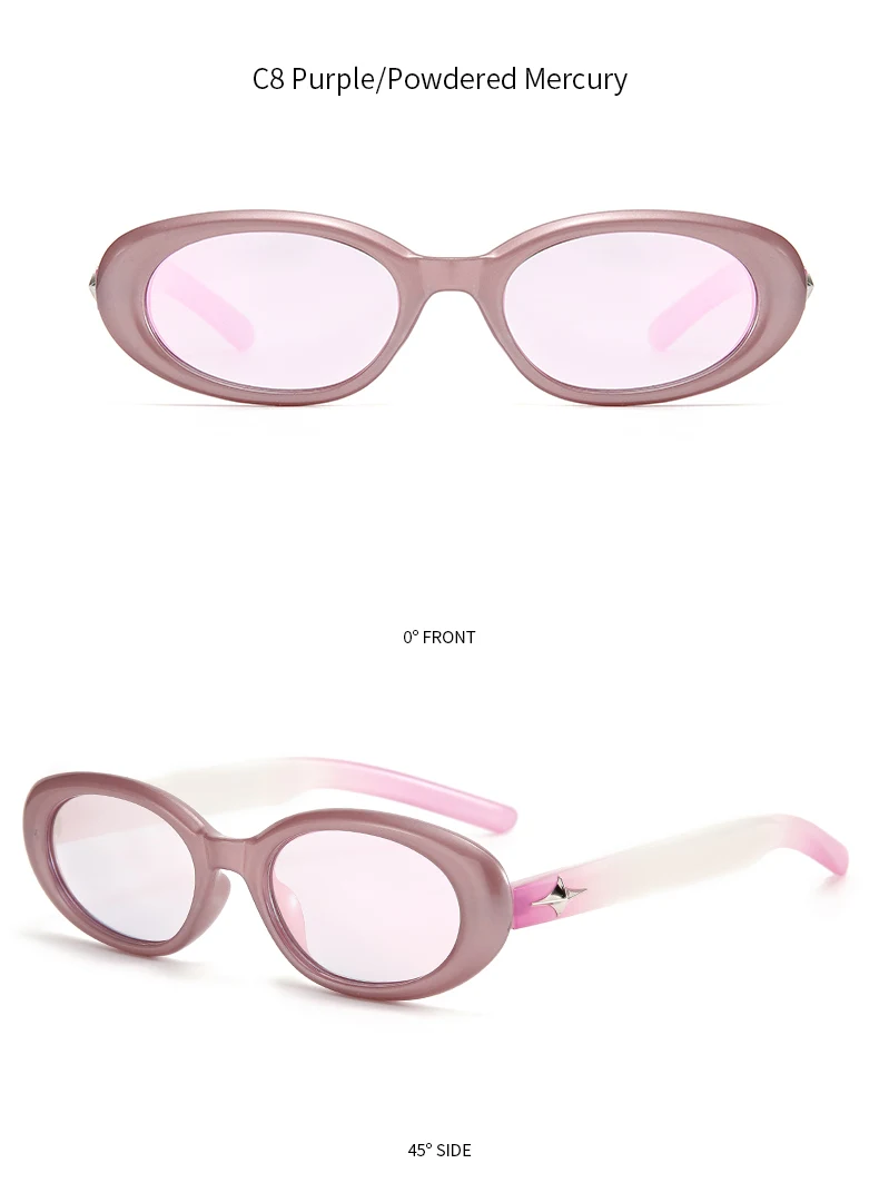 Sunglasses 2023 Fashion Pc Retro Women Eyewear Trendy Small Oval Frame