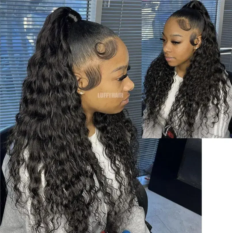 Extension per capelli umani Deep Wave Indian Remy Hair Braiding Bulk 1/3 pezzi Bundles Colore naturale_voghion.com