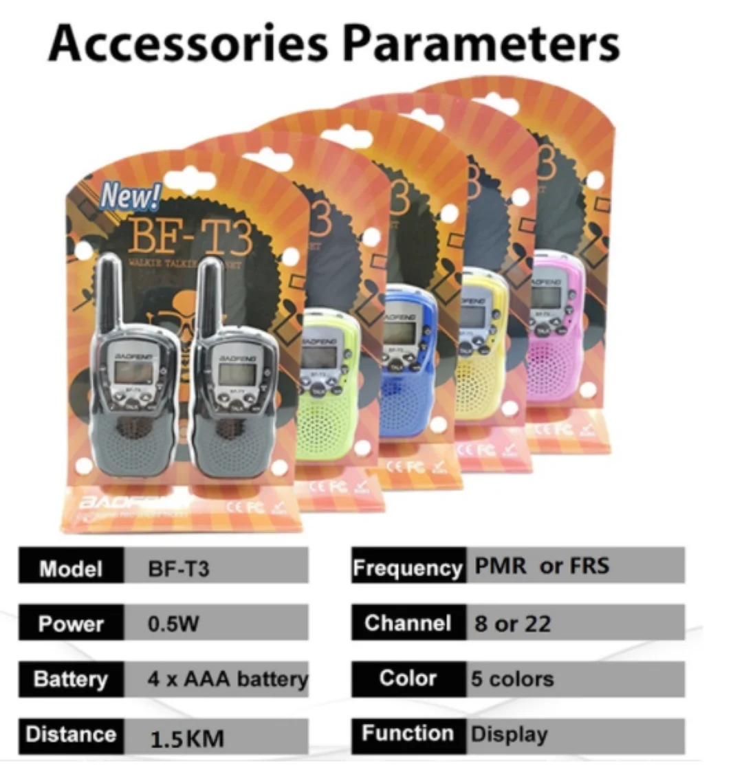 Random Color Baofeng T3 UHF  Lanyard Wireless Watch Wishhouse Children 2 3 4 5 Pack for Girls Kids pink Toy Walkie Talkies