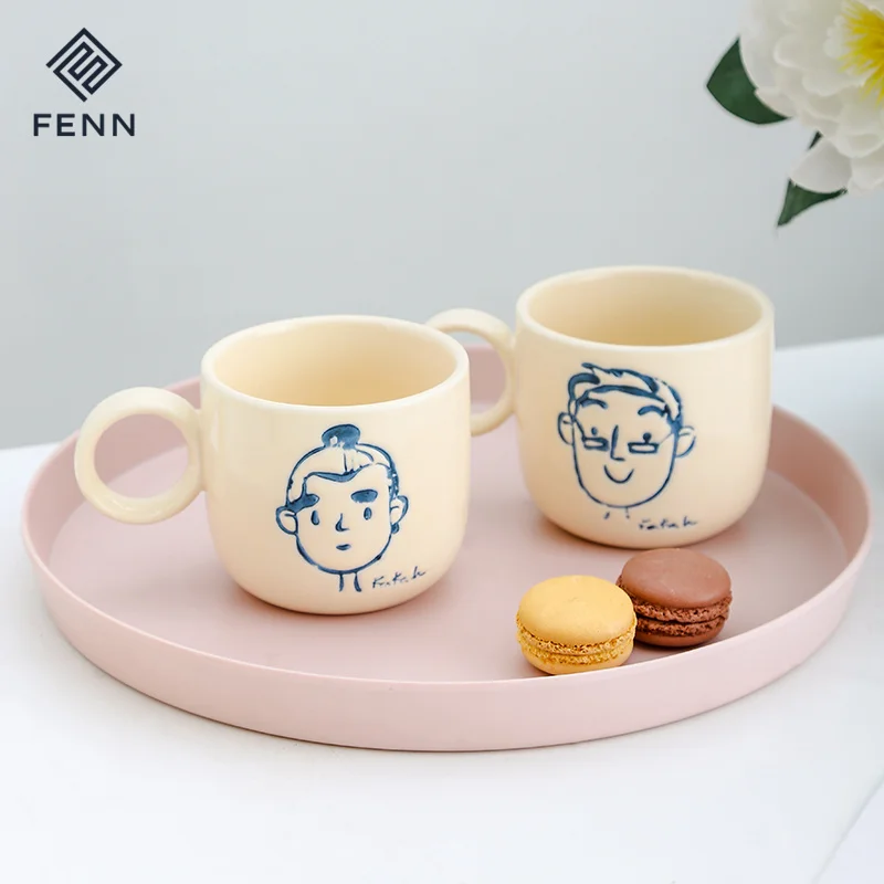 Personalized water mugs handmade head portrait hand-painting coffee mug ceramic mug for household