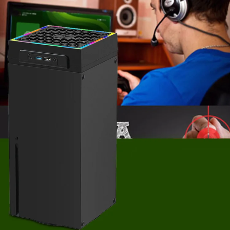 Topmounted For Xbox Series X Cooling Fan Cooler With Led Strip Lights