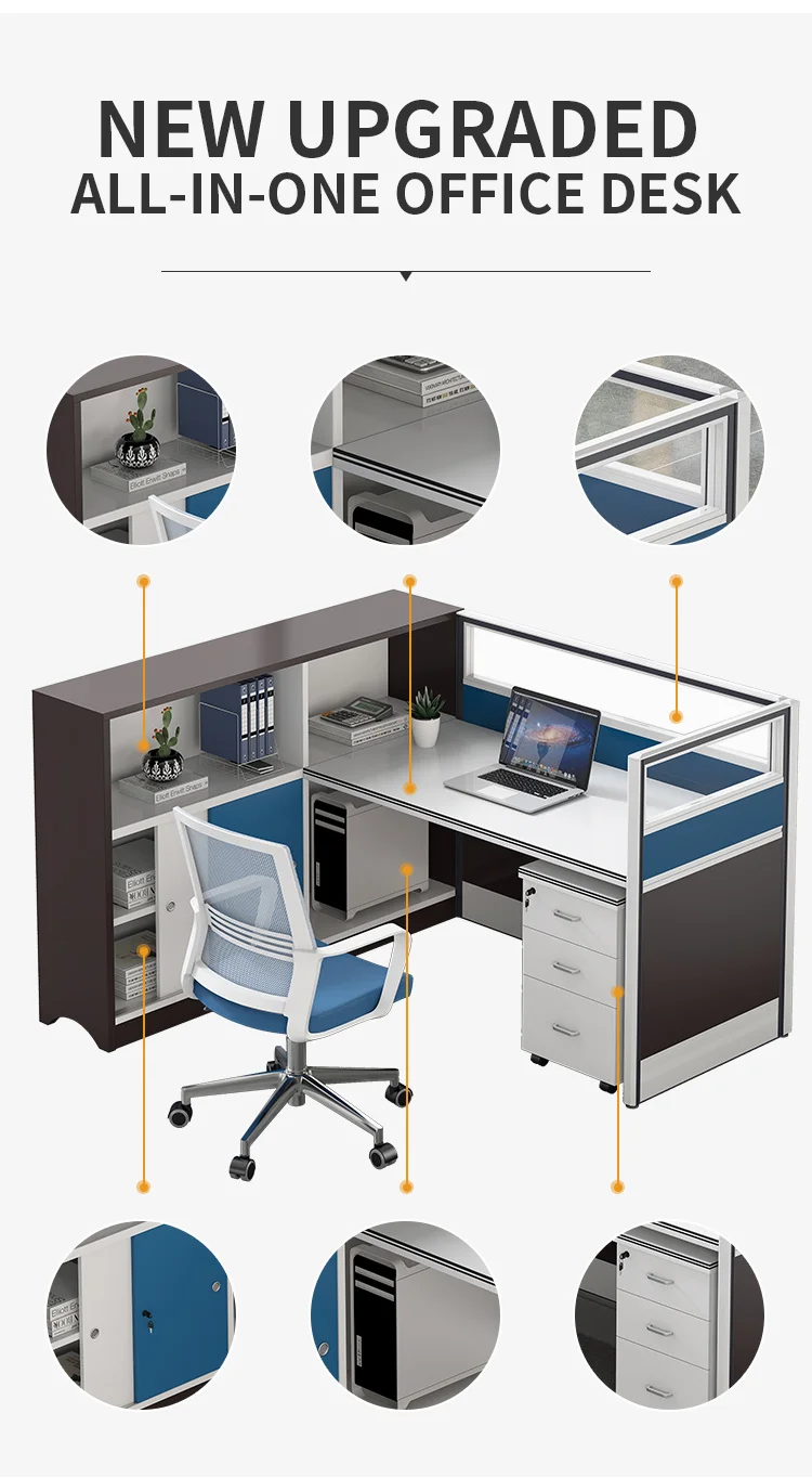 Office Furniture - Modern Computer Desk Cubicle Staff Table