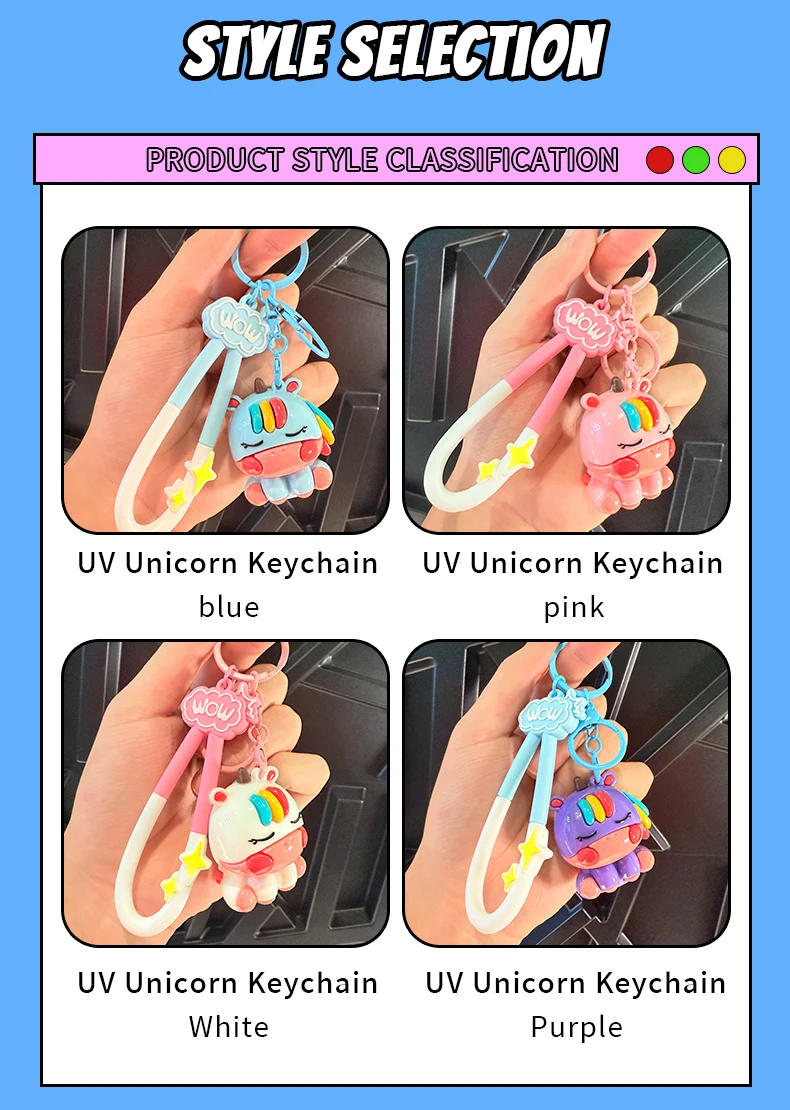 product wholesale pvc electroplating cute pony doll keychain 3d cartoon uv keychain car decoration and holiday promotional gifts515-62