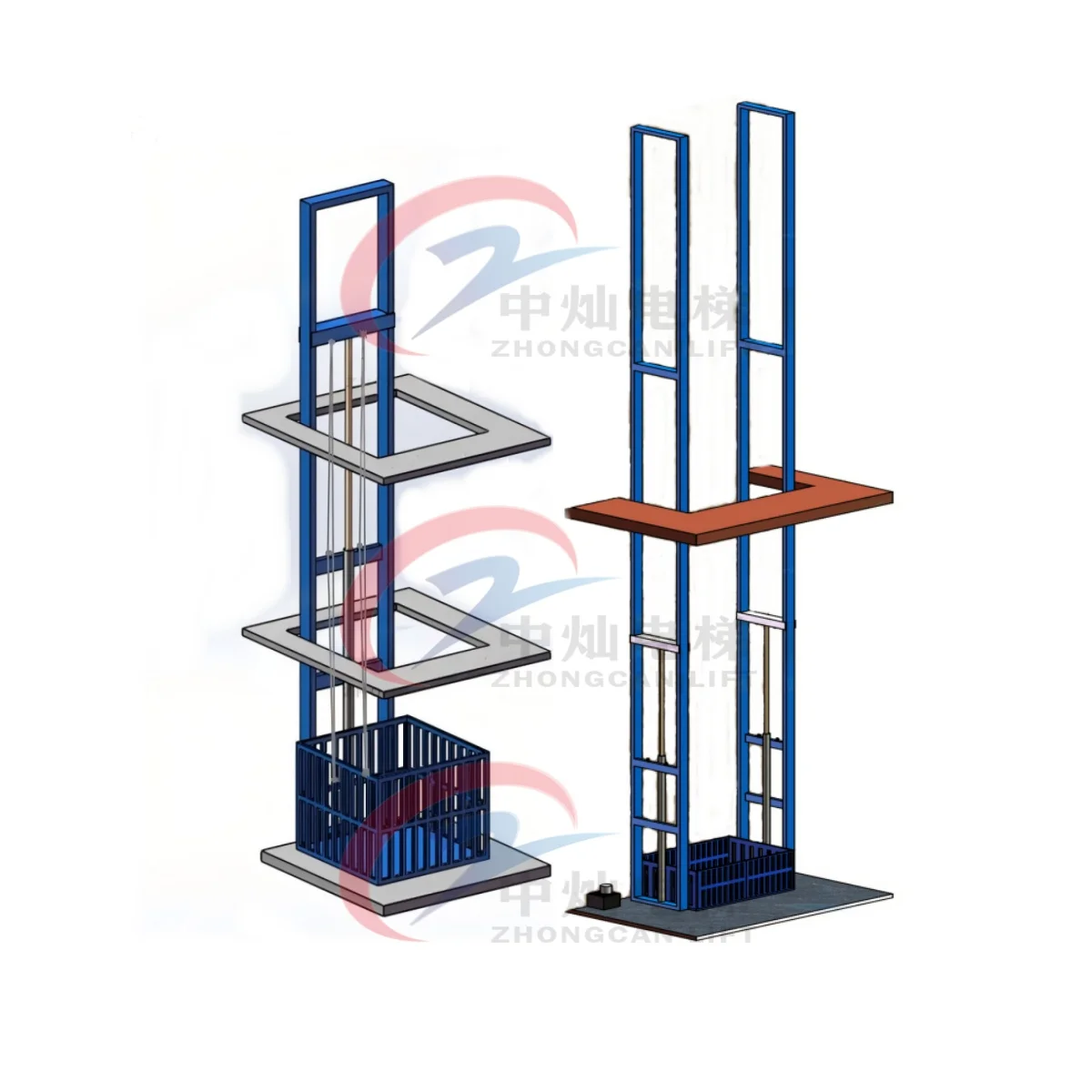 3 Ton 5 Ton Factory Warehouse Freight Elevator Cargo Lift 500kg 1000kg Guide Rail Hydraulic Vertical Goods Lifting