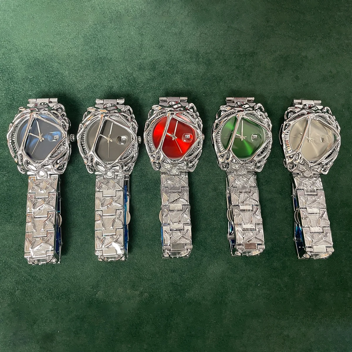 Unique Creative Vantage Y2K Alabaster Twisted Spider Web Watches 