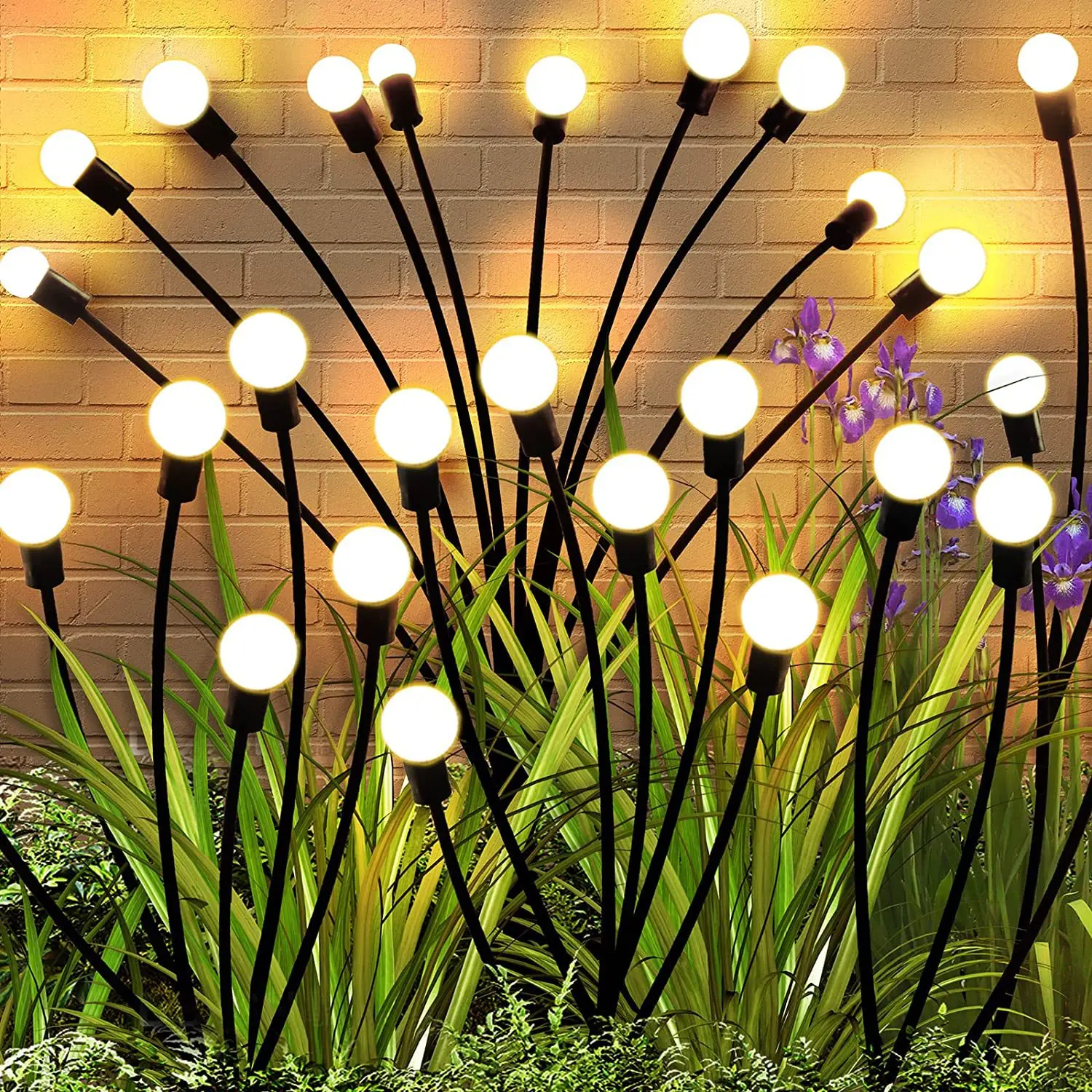 Outdoor Swaying Solar Pathway Light Waterproof Firework 6/8/10 Heads ...