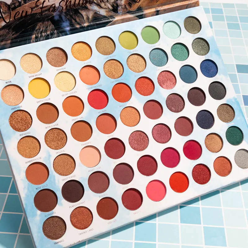 
 OEM Лидер продаж косметика оптом 63 Цвета мерцающие и сияющие макияж тени для век Палитра частная марка тени для век  