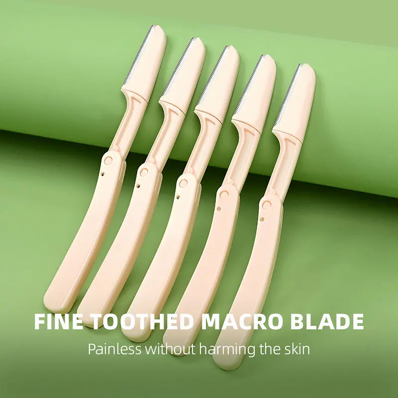 Ladies Facial Hair Removal Set Mini Wheat Eyebrow Razor Face Trimmer Two-Color Stainless Steel Dermaplaning 5pcs Set Women H03abbff298fd4571805465e0a7fe6149m