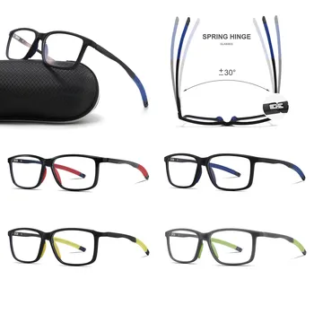New Arrival TR90 Soft Light-weight Square Blue Light Blocking Glasses Frame Men Women Optical Frame