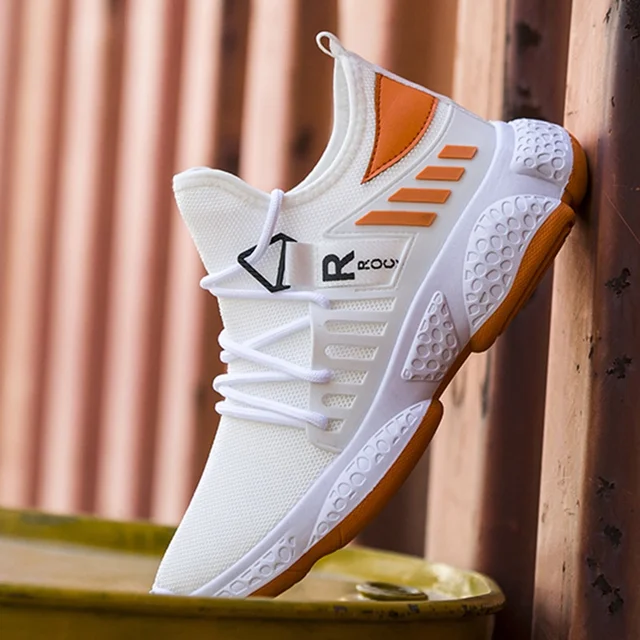 2020 Autumn New Men's Casual Sneakers Cross-Border Thick-Soled Running Shoes with Mesh Lining Manufactured Directly by Producer