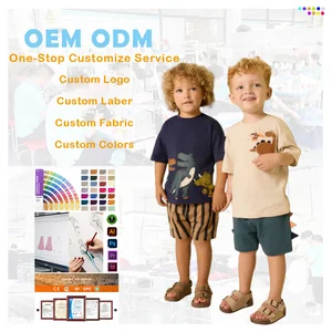 2026 Cotton Kids Clothing Summer Biker Shorts Sets Children Clothes Wholesale Boys Girls Outfits Two Piece Kids Clothing Set