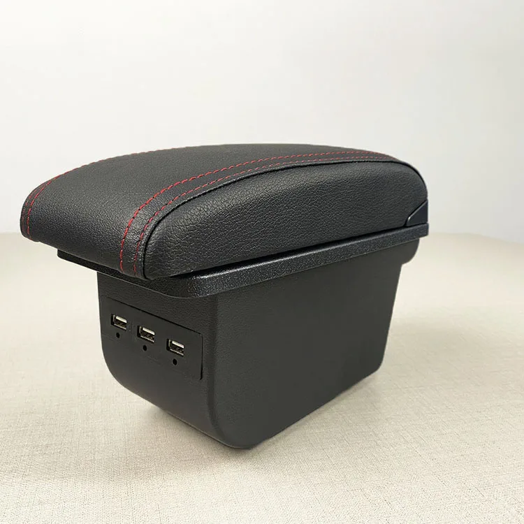 product universal car arm rest center console split type storage box central universal armrest with usb charger-4