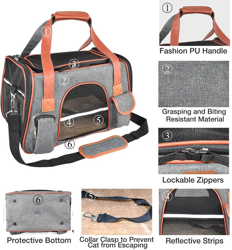 Airline Approved Luxury Soft Sided Pet Carrier Messenger Bag Pet