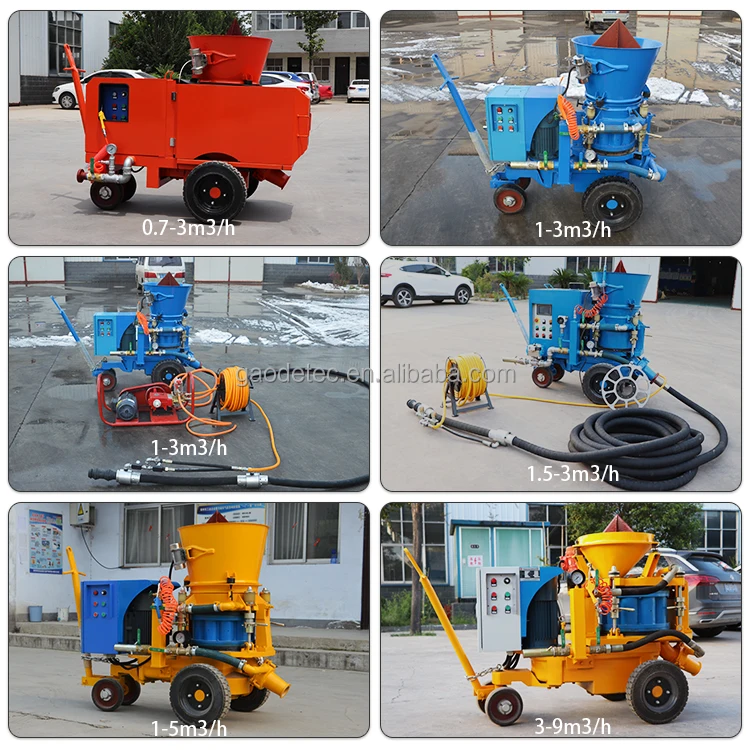 3m3/h Adjustable Refractory Small Shotcrete Machines Refractory Gunning Machine for Sale