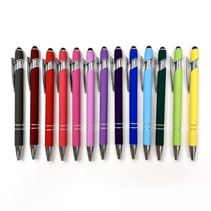 Wholesale 1.0mm Promotional Luxury Metal Colored Office Supplies Stationery Stylus Pens Branding Ballpoint Pens with Custom Logo