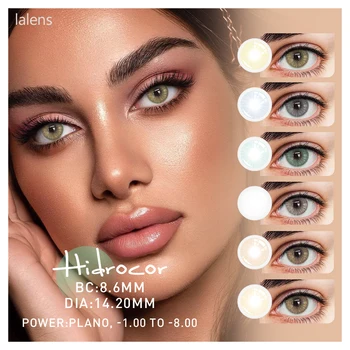 Lalens Hidrocored Contact Lenses With Packaging Box Custom Design In Various Color Myopia Soft Eye Color Contact Lens