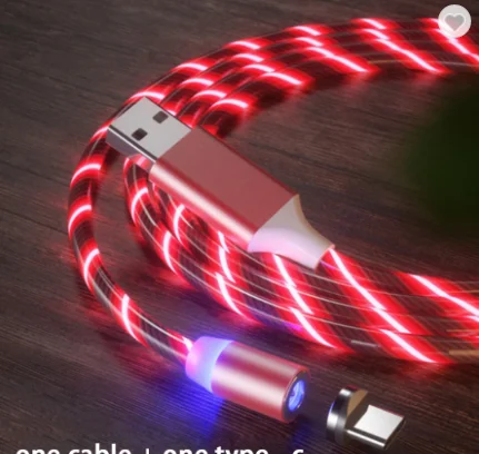 Магнитный зарядный кабель 3 в 1 со светодиодной подсветкой для android Тип c, usb-кабель, магнитный кабель для быстрой зарядки для iphone 6/7/8/x/11/12
