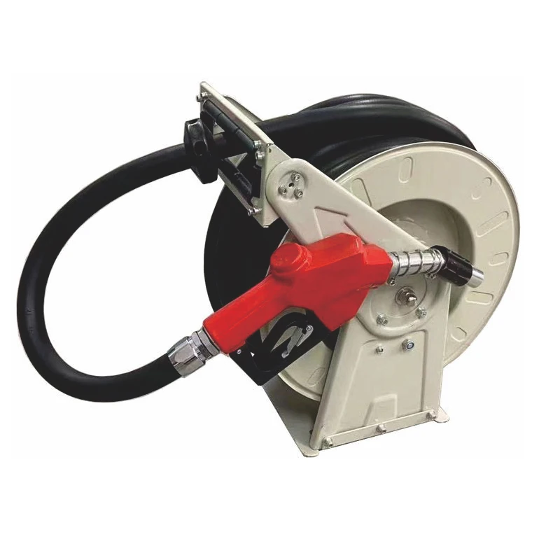 Retractable Diesel Fuel Hose Reel Wall Mount with 3/4 In 1” X 50 FT Hybrid  Hose 