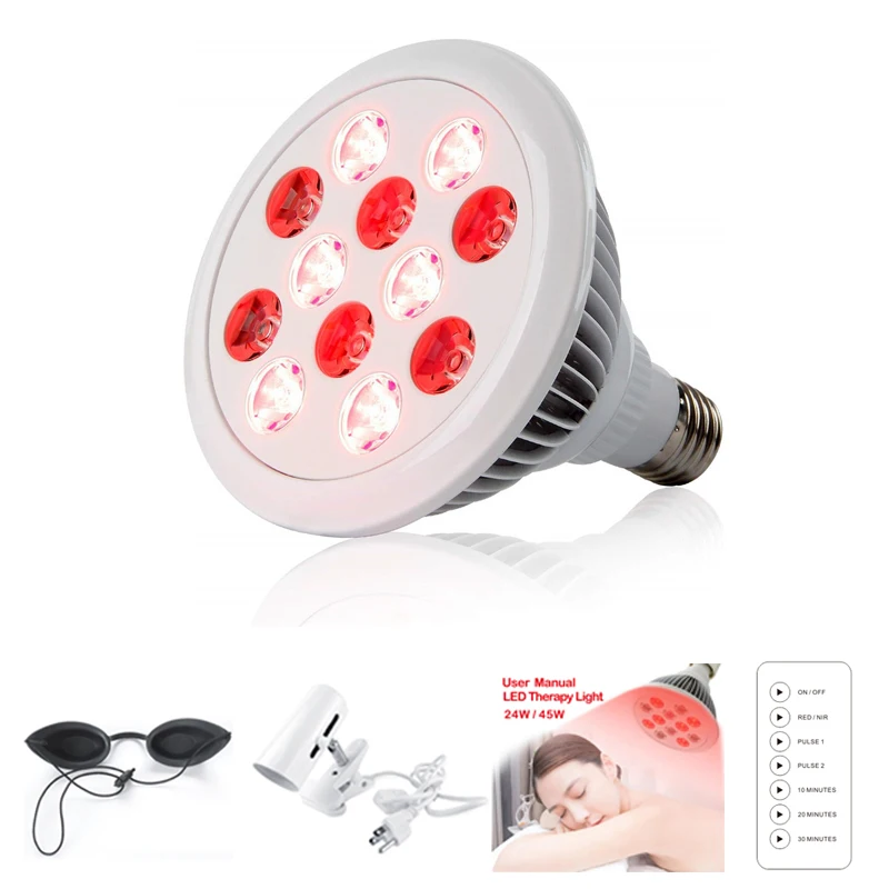 E27 Socket Pulsed Led Light Therapy 630nm 660nm 850nm Red Light Therapy Medical Device 36w Red Therapy Light for Pain