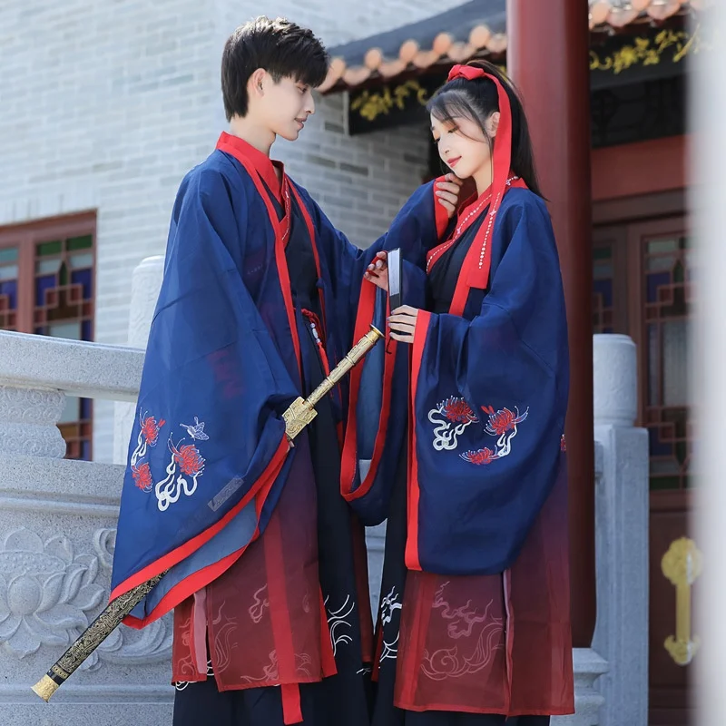 2022 Men Traditional Hanfu Dress Man Han Dynasty Costume Couple Chinese ...