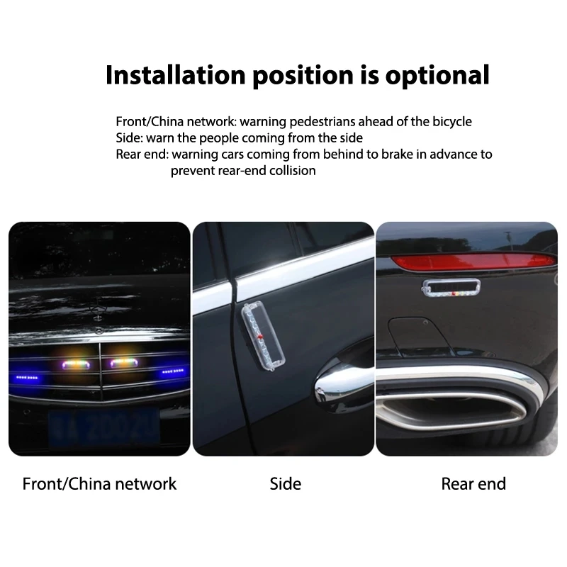 Colorful Solar Anti-rear end Collision Lamp Car Burglar Alarm Motorcycle Tail Strobe Motorcycle Flashing Safety Warning Light