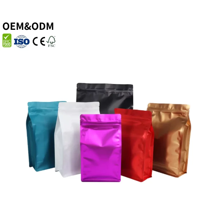 Herstellerindividuelle feuchtigkeitsbeständige Stehbeutelverpackung mit Reißverschlussverschluss für Tee- und Kaffeeverpackungen