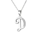 Silver Necklace Pendant Name Silver Chain Sterling Silver Letter Necklace Cubic Zirconia Pendant Silver Name Necklace