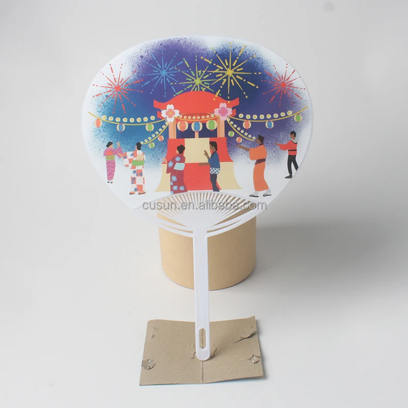 Factory Price Custom Design Uchiwa Plastic Hand Fan Advertising pp Hand Fan