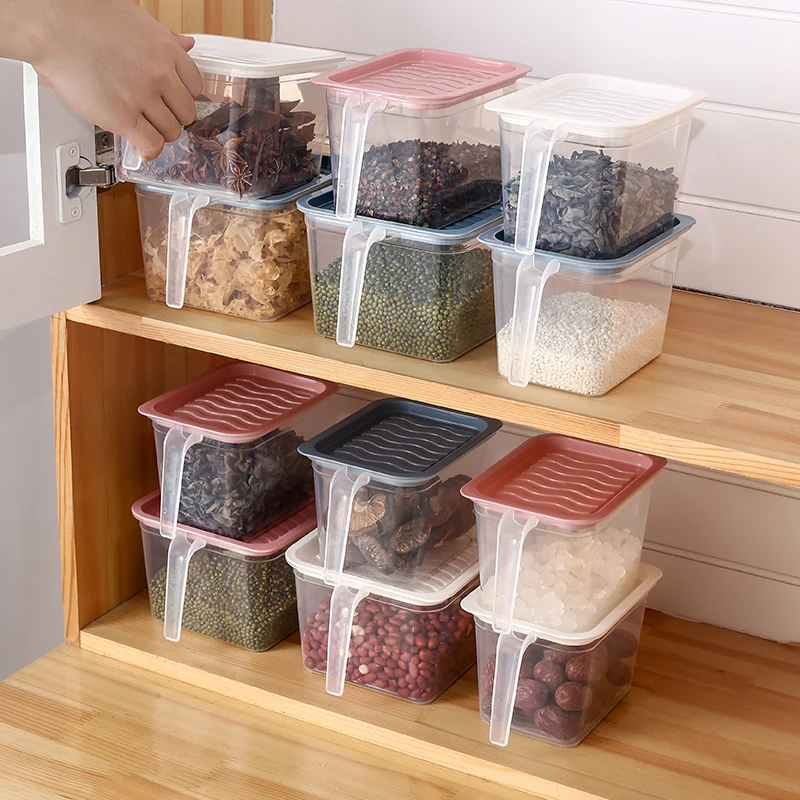 Plastic Storage Containers Square Handle Food Storage Organizer Boxes with  Lids for Refrigerator Fridge Cabinet Desk - China Food Container and Plastic  Box price