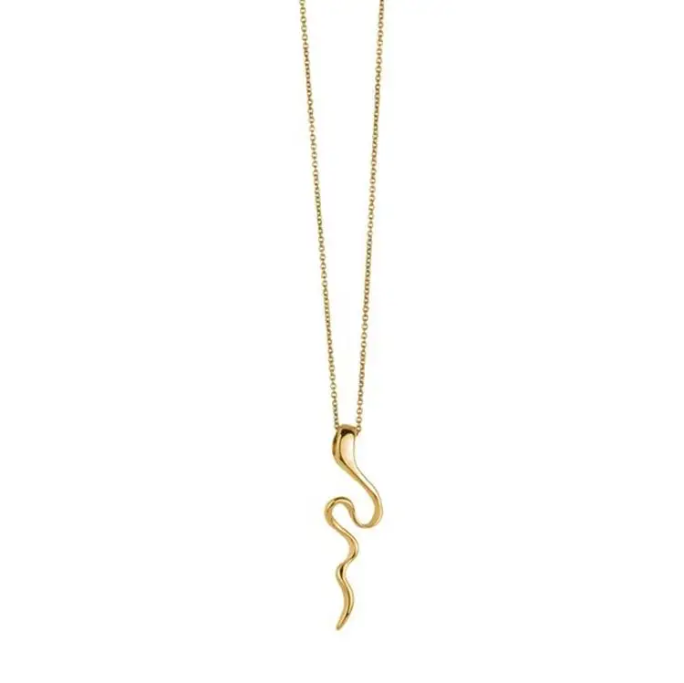 Minimalist New Design Fashion Free Tarnish 316L Stainless Steel Jewelry Gold Plated Snake Necklace for Women