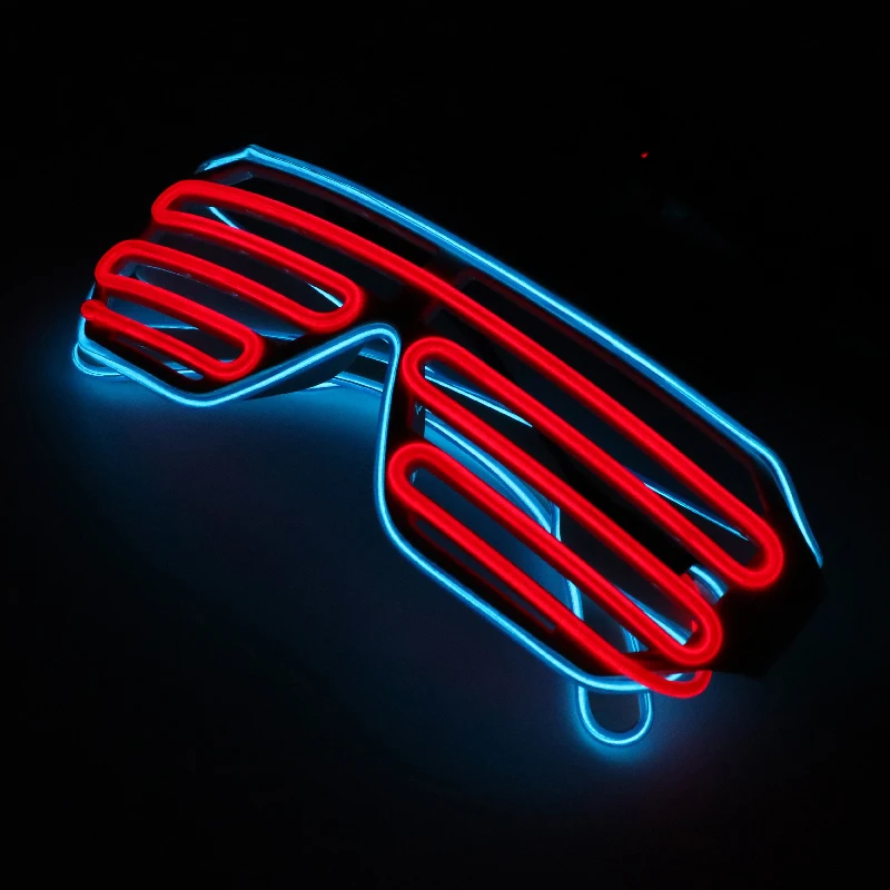 Затвор Оттенки неоновые EL провода светодиодные мигающие очки многоцветные светящиеся очки холодный свет светящиеся Клубные концертные вечерние очки