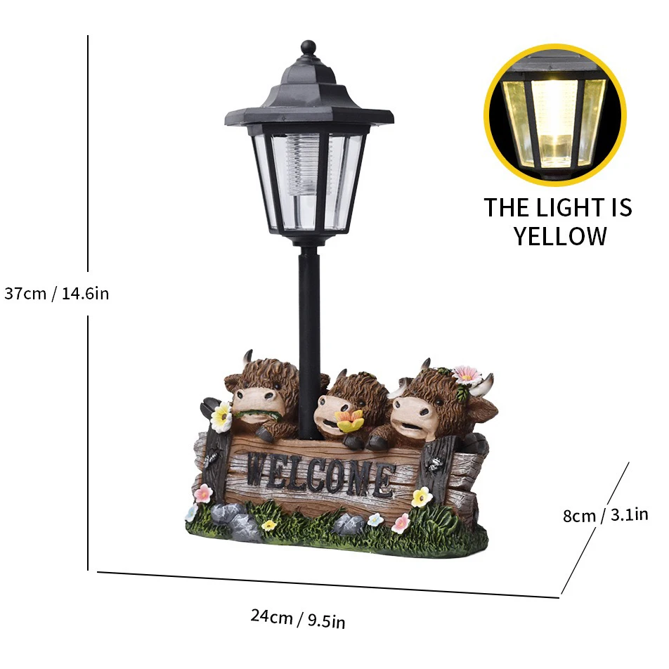 Qcxeulyo Solar Highland Cow Outdoor Statue with Latern for Garden, Outside Yard Lawn Decor Highland Cow Figurine Porch Patio Balcony Home, Birthday Gifts for Mom Women Qcxeulyo Solar Highland Cow Outdoor Statue with Latern for Garden, Outside Yard Lawn Decor Highland Cow Figurine Porch Patio Balcony Home, Birthday Gifts for Mom Women