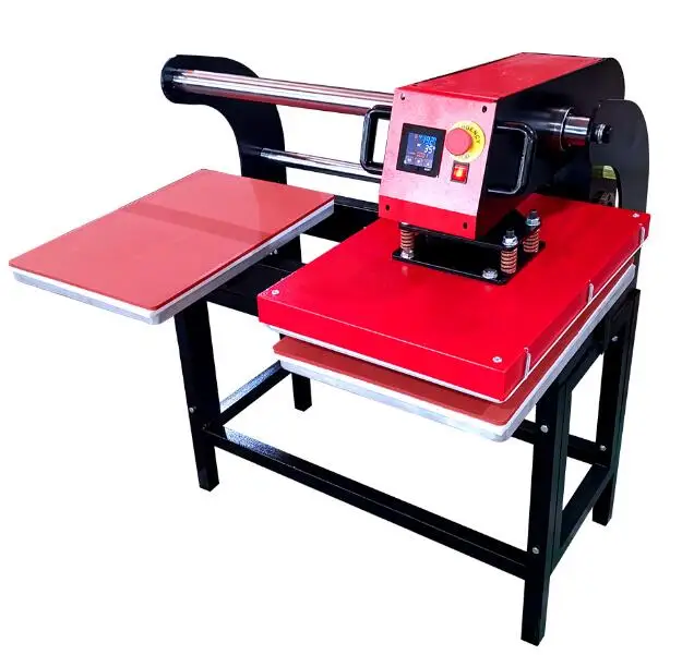 Red  and  Black  Automatic Heat Press Machine for Pressing T-shirt  With  Two  Stations