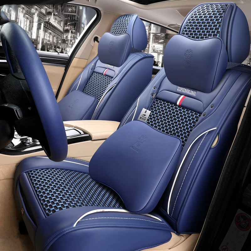 Seat Covers Pu Leather Car Seat Cover Simple With Pillows Full Set Car Leather Multicolor
