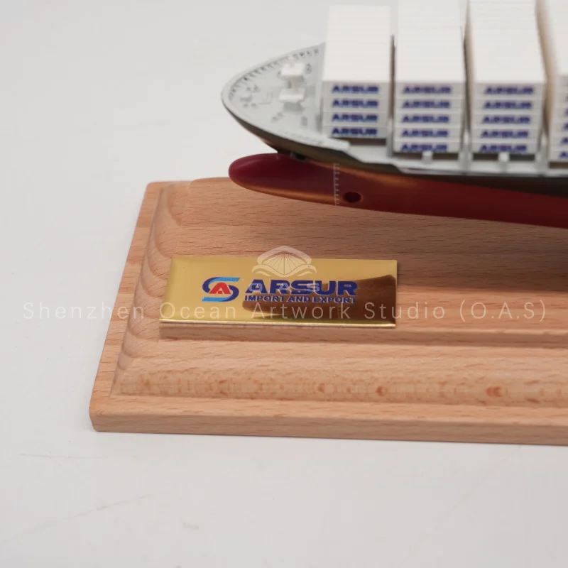 Exquisite COSCO container ship model adopts professional model making techniques to restore authentic transport ship structure and exterior details. This premium crafts ship model features precise proportional design, refined painting and clear brand logos, presenting realistic marine transportation visuals.Durable materials and fine craftsmanship ensure high simulation quality. It serves perfectly for office ornaments, exhibition displays, shipping gifts and corporate collections.We support personalized customization, color adjustment and bulk wholesale. As a reliable manufacturer, we provide high-quality ship models to global shipping and logistics partners.Amber@vesselmodel.com Tel: +86 18038048785