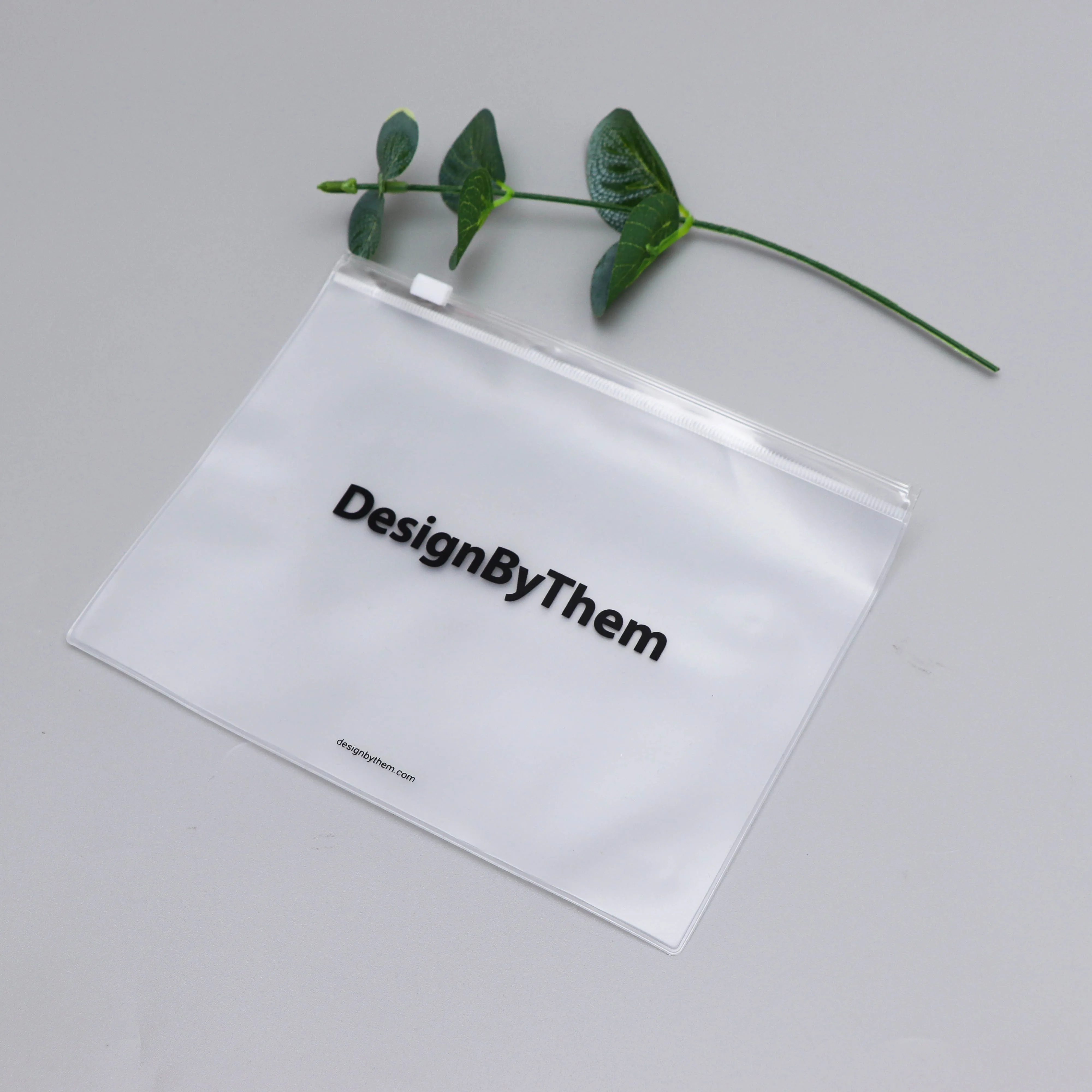 Custom Logo Printing Biodegradable  PVC Frosted Swimwear Clothing  Ziplock Plastic  Packaging  Bag Cosmetic Slider Zipper Pouch