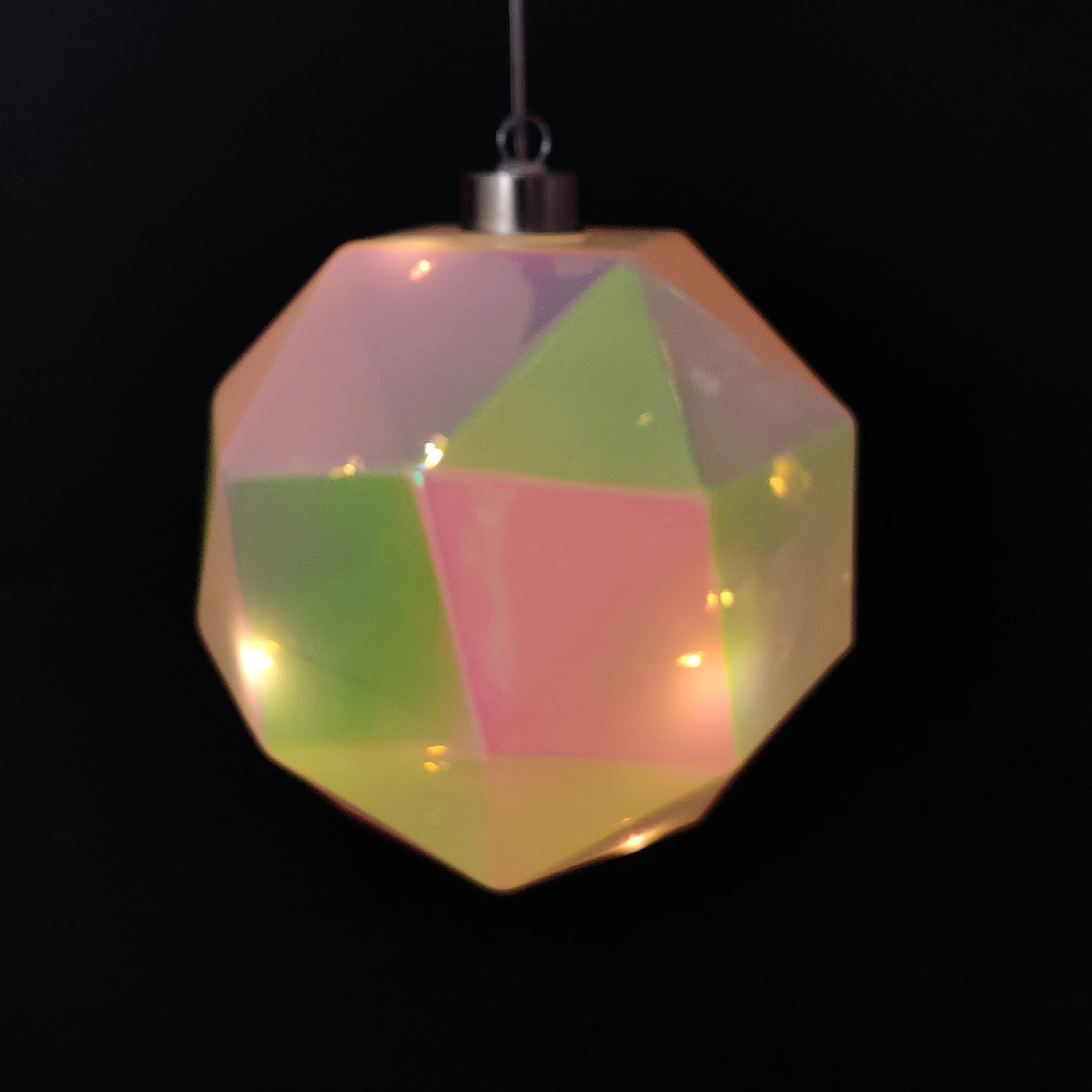 LED Glass Christmas Diamond Ornaments Hanging Christmas Decorations Holiday Gifts For Tree Home factory