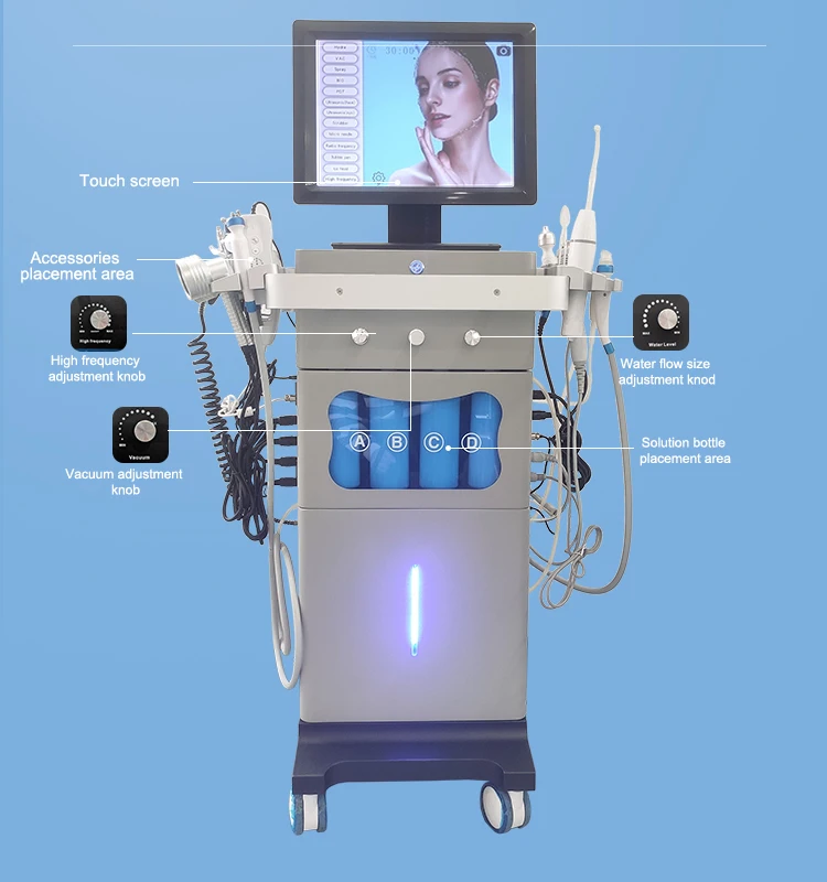 Hot Sale 14 In 1 Oxygen Jet Hydra Aqua Peel Facial Cleaning Face Skin Care Hydro Dermabrasion Machine