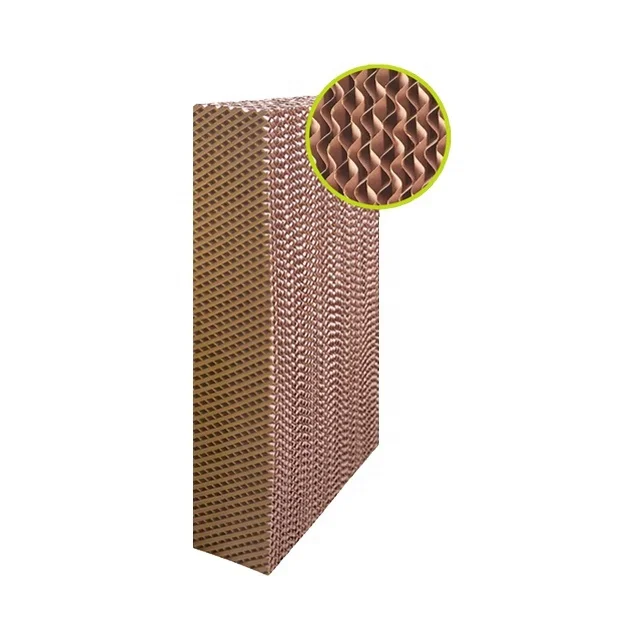 Low Price 7090 Honey Comb Cellulose Paper Evaporative Cooling Pad for  Greenhouse Poultry Pig Farms Air Cooler