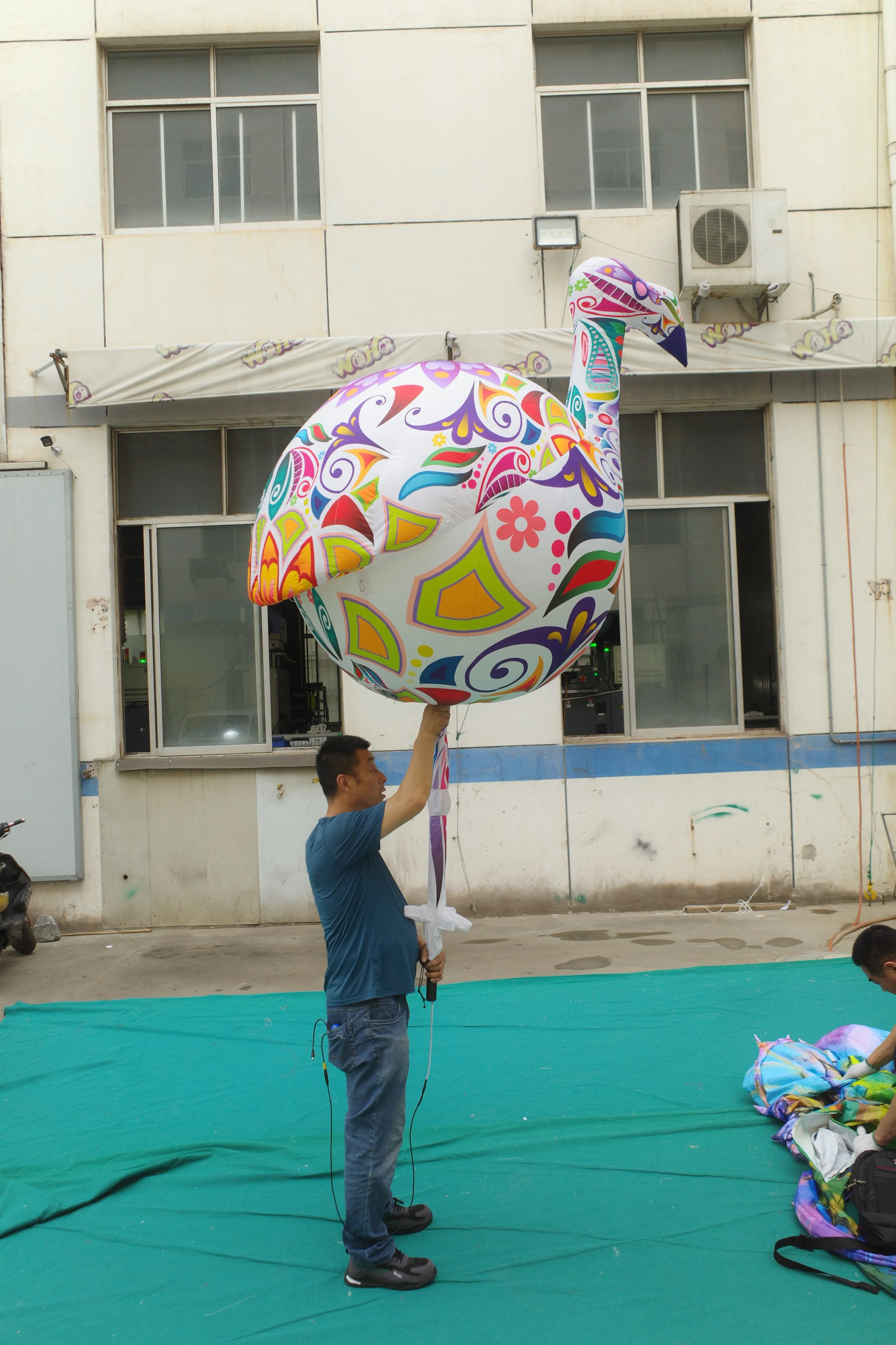 Artistic Pattern Inflatable Flamingo Mascot, Promotional Blow up Inflatable for Festival & Mall
