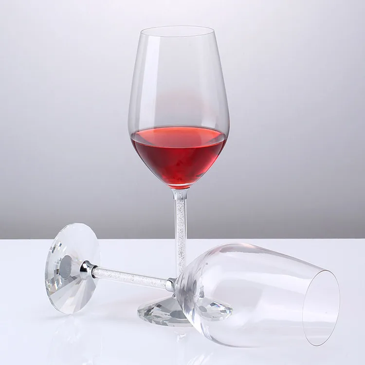 Creative Crystal Diamond Leadfree Bordeaux Red Wine Glass Set 2 Wine