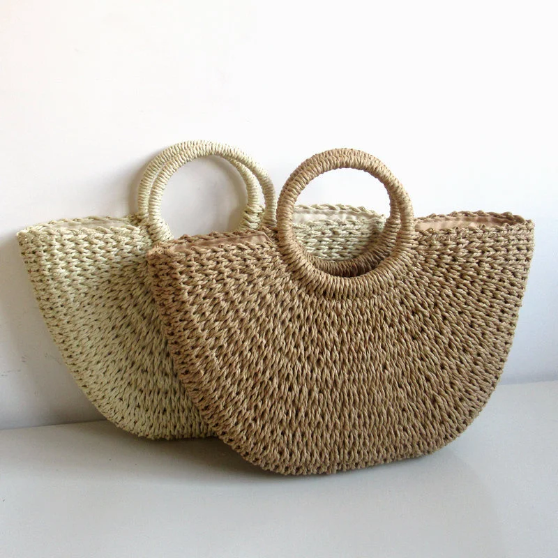 Summer Handmade Bags for Women Beach Weaving Ladies Straw Bag