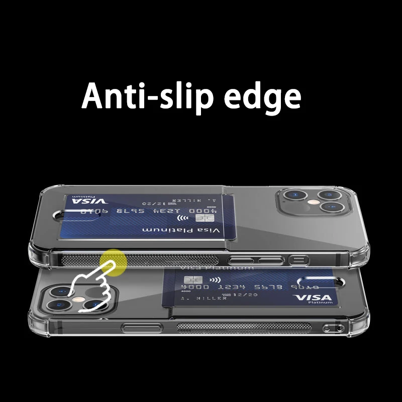 Clear Case Iphone 11 Pro Max Case With Card Holder ANHONG Slim