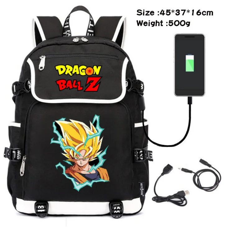 Dragon Ball Z Goku 16 inch Kids Backpack with Lunch Bag
